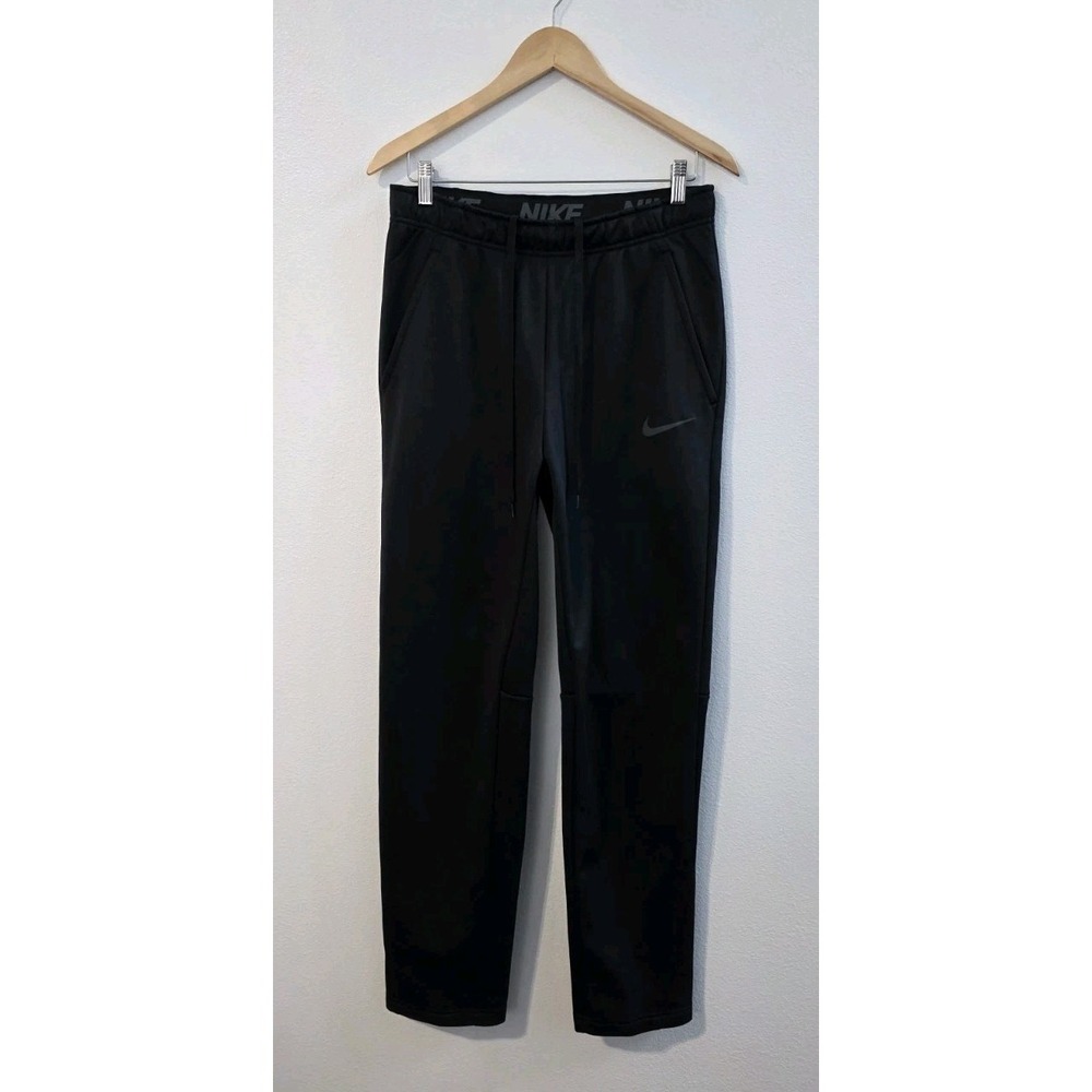 Nike Therma Fit Black Sweatpants Men's Size Small Fleece Lined Tapered Leg